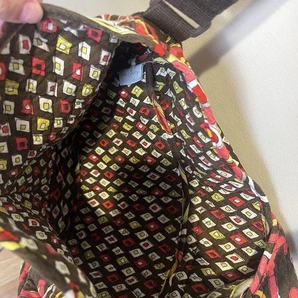 Messenger Bag in‎ Brown Fall Paisley Vera Bradley Zipper Pockets Crossbody - Picture 10 of 11